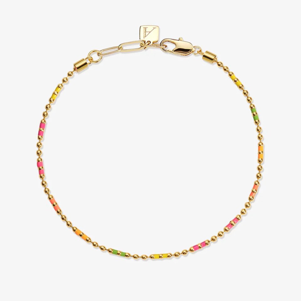 AdornMonde Flavin Neon Ball Chain Bracelet