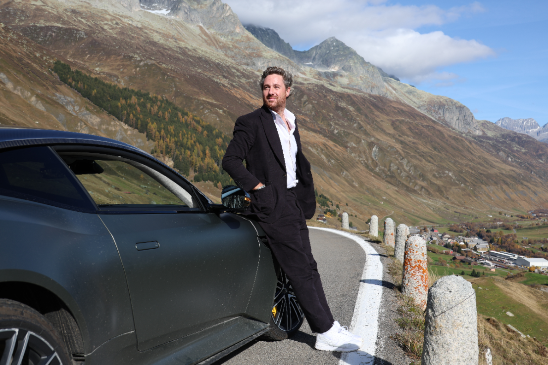 Goldfinger fan Adam Bloodworth visited the Swiss mountain pass where the filming took place 60 years ago (Photo: Tobi Stidolph)