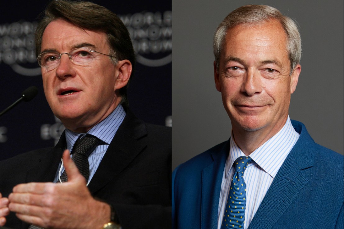 Peter Mandelson and Nigel Farage 