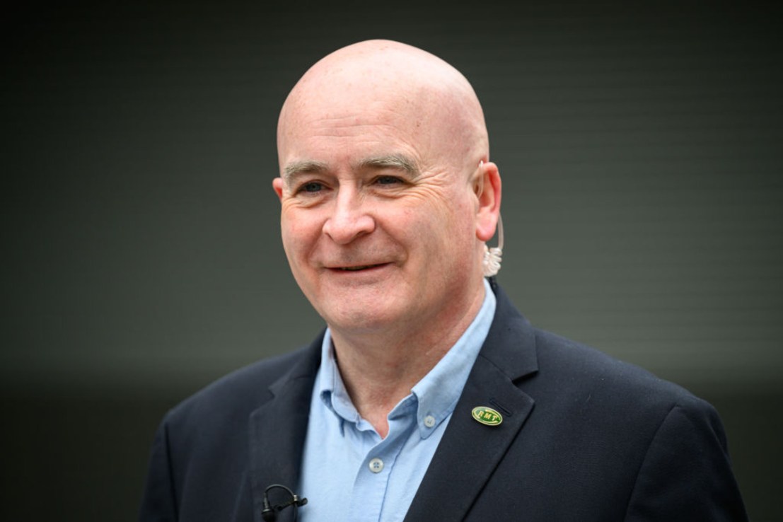 Mick Lynch has been general secretary of the RMT since 2021. (Photo by Leon Neal/Getty Images)