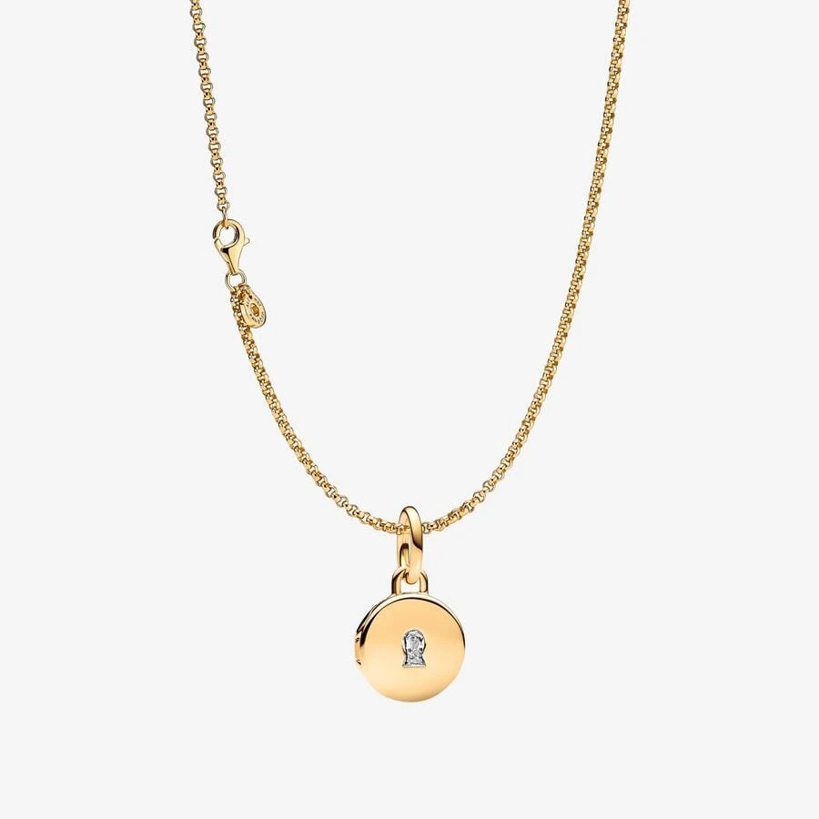 Pandora Gold Love Locket Necklace Gift Set